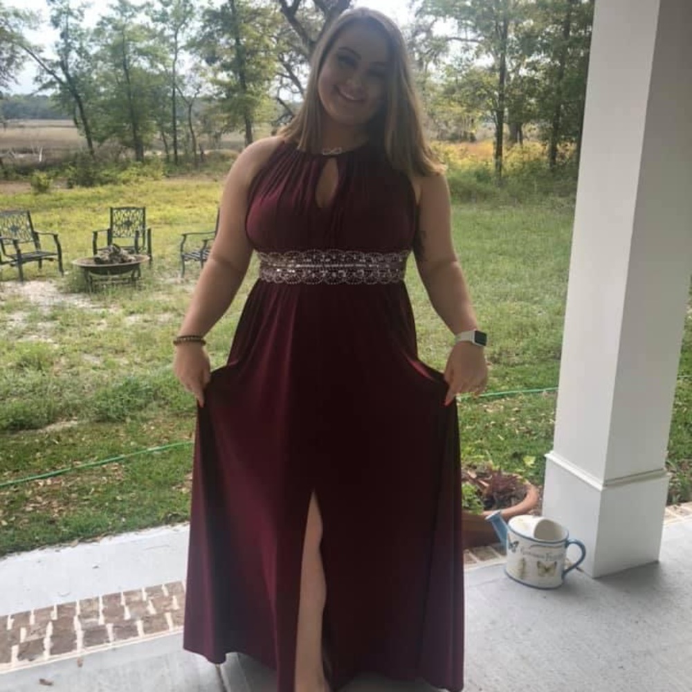 Maroon bridesmaid dress